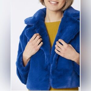 Eloquii Blue Faux Fur Jacket
